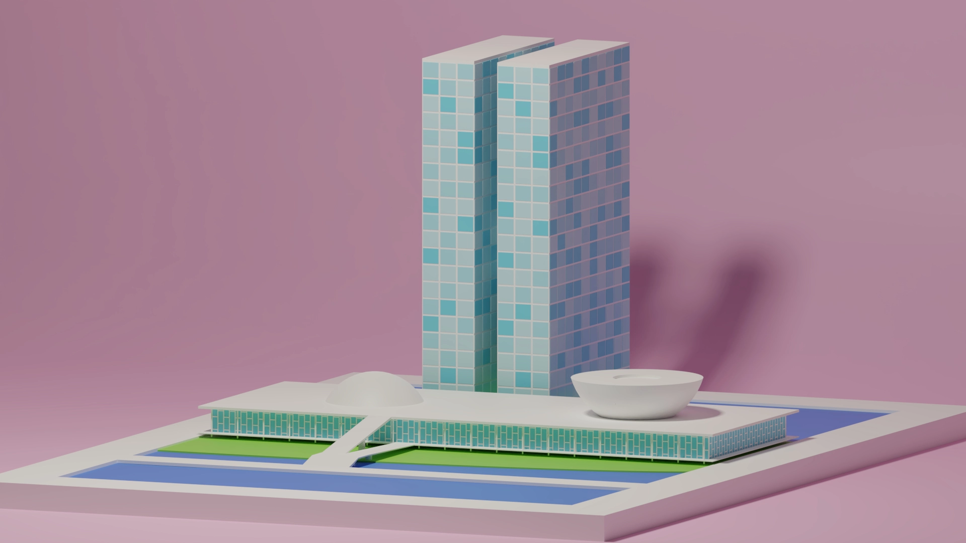 Ilustração 3D do Senado Federal Brasileiro